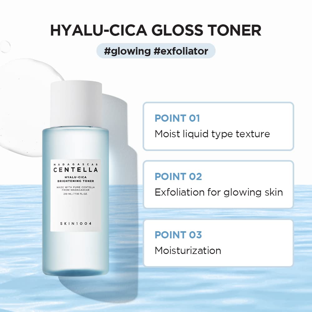 SKIN1004 Madagascar Centella Hyalu-Cica Brightening Toner | Hyaluronic Acid CICA Niacinamide | Hydrating and Refreshing Multi-Care Solutions