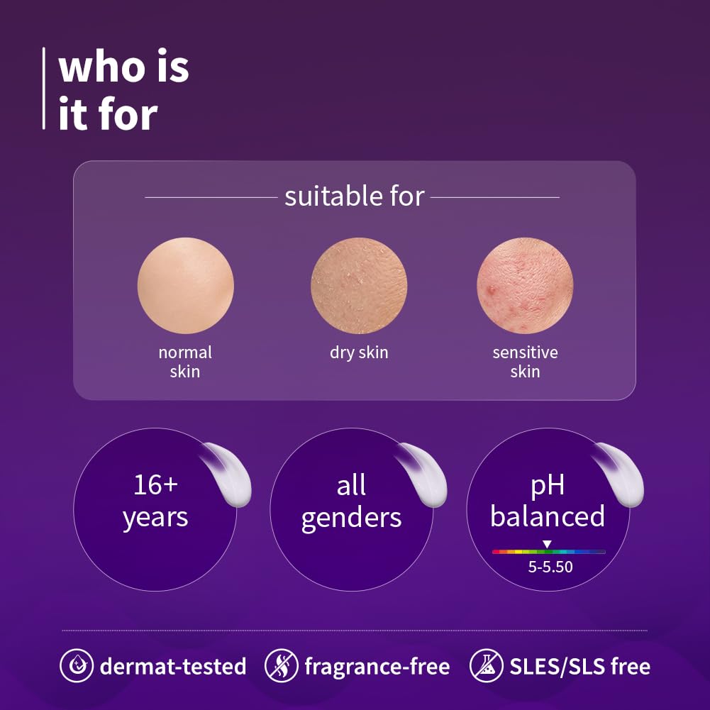 Plum CeraSenseTM Barrier Care Face Wash with Acai & 1% NMF | 50ml | Gentle face wash | For Dry Skin, Normal Skin & Sensitive Skin | Soap-Free Paraben-Free | For Sensitive Skin