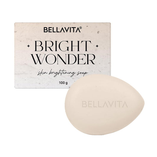 BELLAVITA Bright Wonder Brightening Soap 100Gm | Dark Spot & Pigmentation Reduction | Kojic Acid & Mango Butter | Paraben-Free