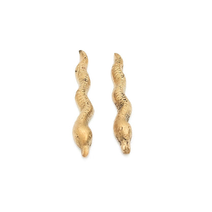Brass Animal Naag Nagin Sculpture Statue Handcrafted Decorative Showpiece Idol for Home, Office Dcor (Length : 6.5cm Length | Weight : 38gm Per Pair Approxe)