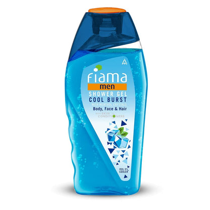 Fiama Men Body Wash Shower Gel Cool Burst, 250ml, Body Wash for Men, feel 3° cooler, with Skin Conditioners for Cool & Refreshed Skin, Mens Moisturizing Bodywash
