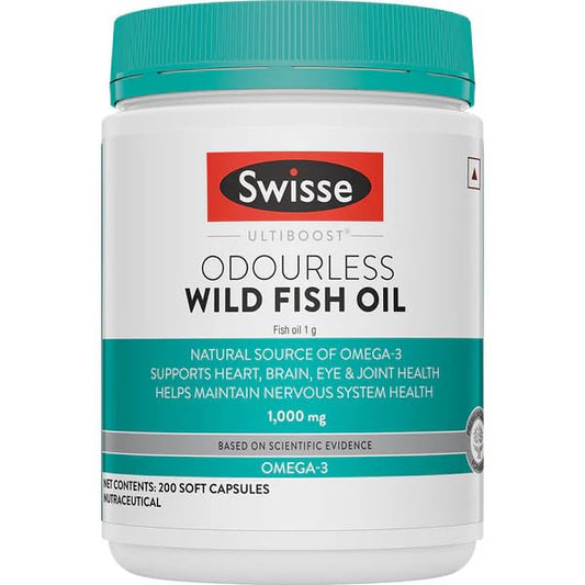 Swisse Fish Oil with 1000mg Omega 3 - One Capsule Per Serving, 1000mg Omega-3 Fish Oil In Single Capsule, Manufactured In Australia - 200 Days Pack
