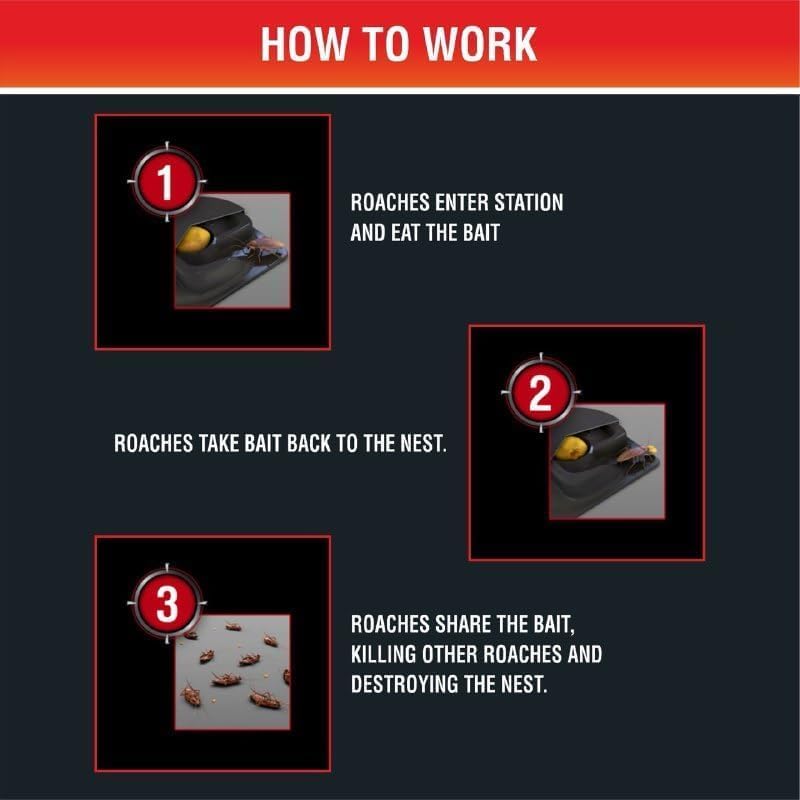 NOROACHY Natural Cockroach Killer | Eco-Friendly Roach Control for Kitchen, Bathroom & Cabinets| Indoor Roach Bait Stations for Home | Anti Roach Gel - Cockroach Killer (6)