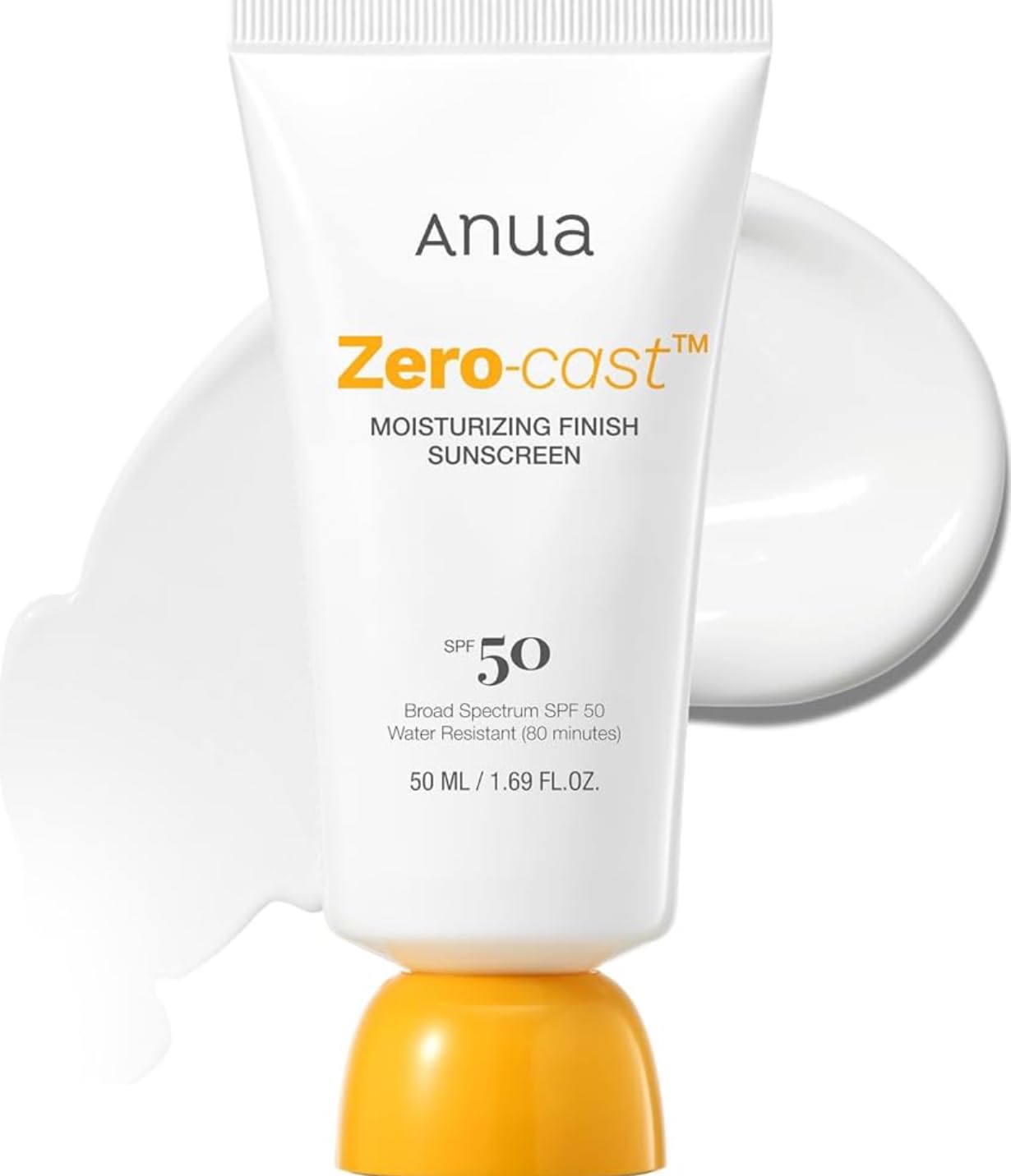 Anua Zero-Cast Moisturizing Finish Sunscreen SPF50+ PA++++