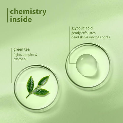 Plum Green Tea Pore Cleansing Face Wash for Oily, Acne Prone, Dry & Combination Skin | with Glycolic Acid | Fight Pimples & Control Excess Oil | Gentle Exfoliating & Non-Drying | Women & Men | 100ml