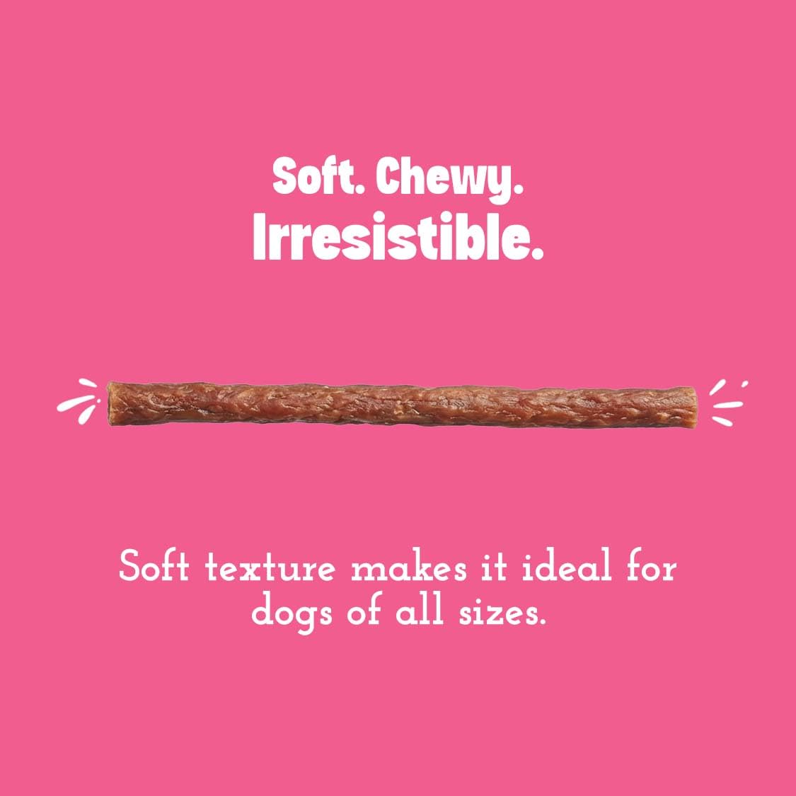PETS EMPIRE BARKBITES Strawberry Milk Dog Chew Sticks | Soft Chewy Dog Treats | Grain-Free High Protein Training Snacks | Made with Real Milk & Chicken | Healthy Treat for Puppies & Dogs | 100g