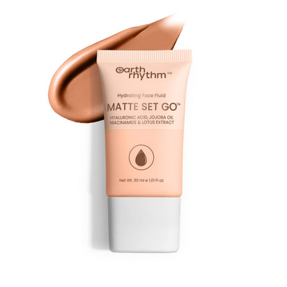 Earth Rhythm Matte Set Go Foundation with SPF 30, Pa++++ | Hyaluronic Acid, Niacinamide Acid, Jojoba Oil & Lotus Extract | Smooth Finish, Sun Protect & super Hydrating | Tan Tawny – 30ml