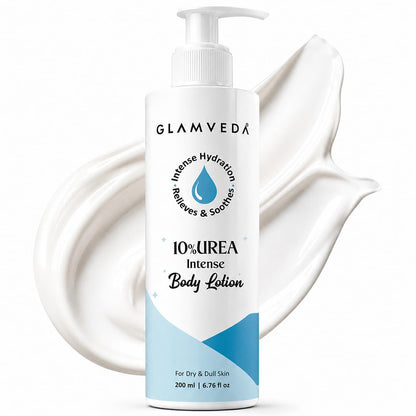 Glamveda 10% Urea Body Lotion for Very Dry & Rough Skin | Intense Moisturizer for Long-Lasting Hydration | Non-Greasy & Lightweight | Repairs & Softens Skin | 200ml