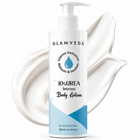 Glamveda 10% Urea Body Lotion for Very Dry & Rough Skin | Intense Moisturizer for Long-Lasting Hydration | Non-Greasy & Lightweight | Repairs & Softens Skin | 200ml