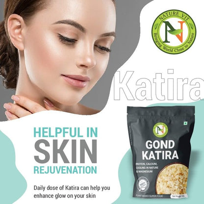 NatureVit Pure Gond Katira (Edible Almond Gum) | High Cooling Properties | Natural Tragacanth Gum Superfood | Calcium · Magnesium · Protein