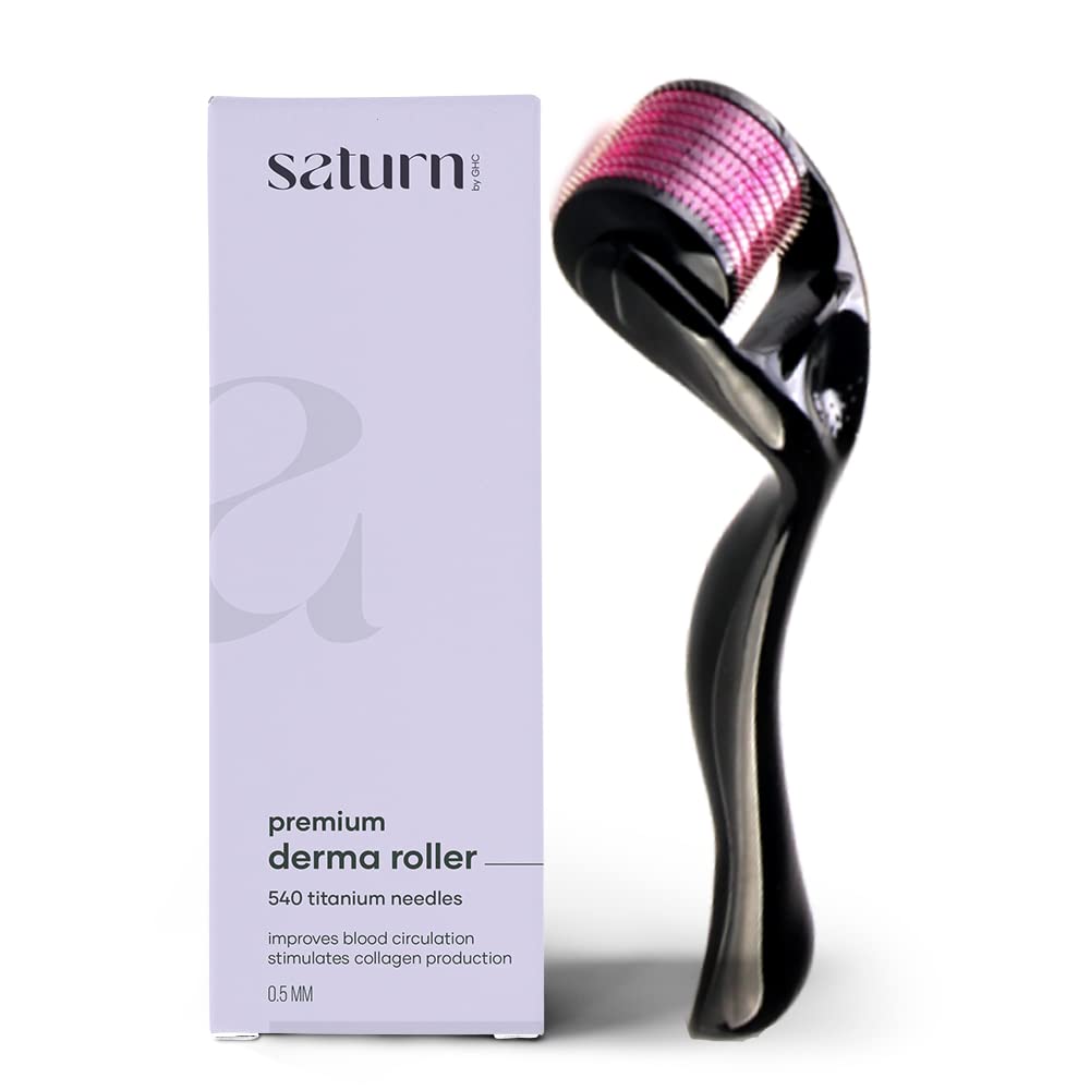 Saturn by GHC 0.5mm Derma Roller: 540 Titanium Micro Needles for Hair Growth & Hair Care | Minimize Hair Fall, Boost Follicle Stimulation | User-Friendly, Safe & Effective