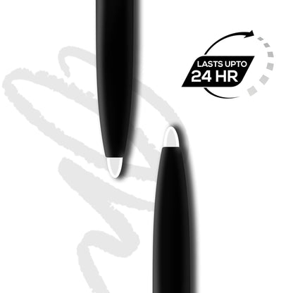 RENEE Kajal Pen with Sharpener - Stark White | 24 Hrs Stay | Long Lasting Kohl Pencil | Matte Finish | Rich Color Payoff | Smudge & Waterproof | One Swipe Application Formula | 0.35gm