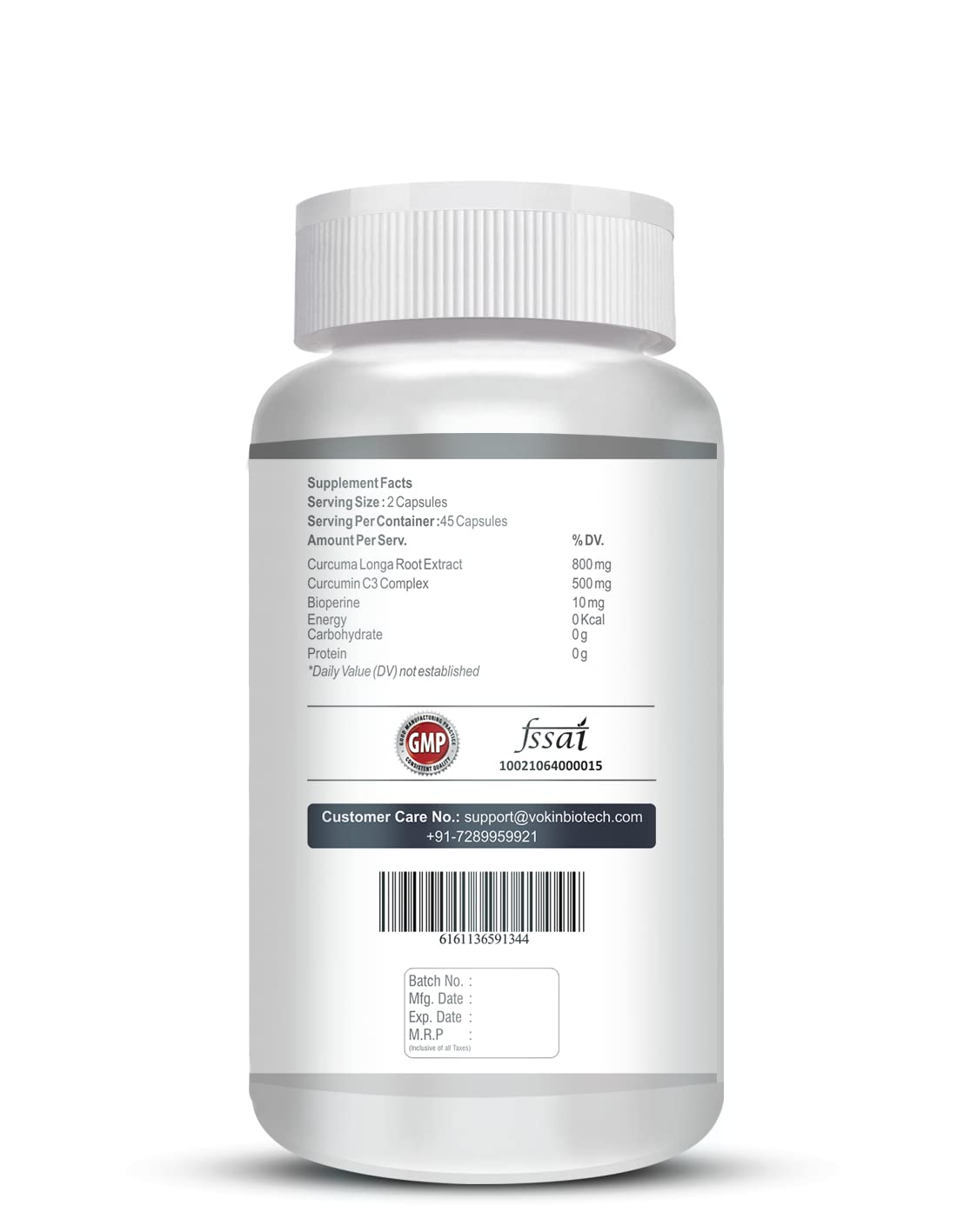Supplement bottle with label on a white background