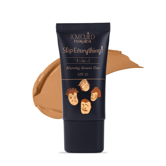 Lovechild Masaba Skip Everything Serum Skin Tint SPF 20, Liquid Foundation for all Skin type, Primer, Moisturizer, Sunscreen & Foundation In One, Enriched with Vitamin E, Lonely Lioness 30 ml