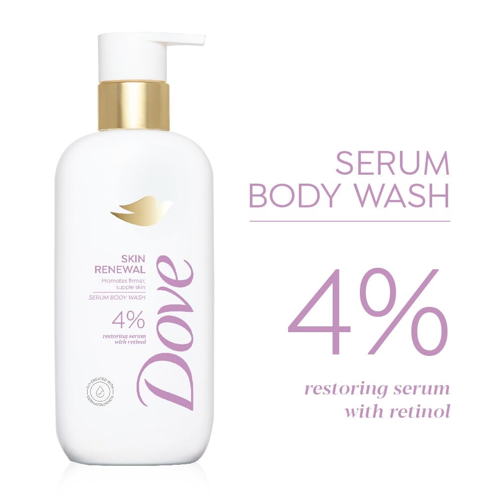 Dove Skin Renewal Serum Body Wash | 4% Restoring Serum with Retinol | Promotes firmer, supple skin | Paraben & SLS free | 300 ml