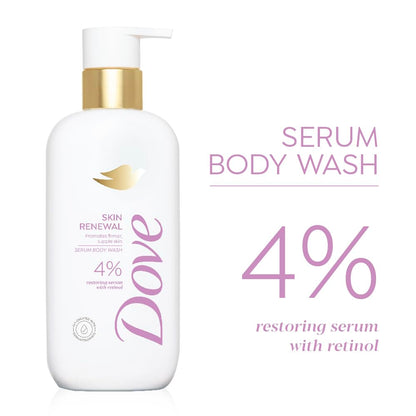 Dove Skin Renewal Serum Body Wash | 4% Restoring Serum with Retinol | Promotes firmer, supple skin | Paraben & SLS free | 300 ml