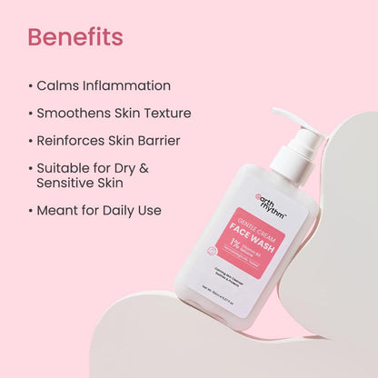 Earth Rhythm Gentle Cream Daily Face wash with Vitamin B5, Dermatologically tested | for Dry and Sensitive skin, Men & Women- 150ml