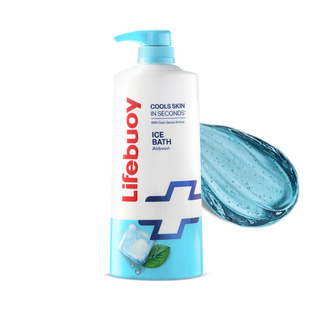 LIFEBUOY Ice Bath Bodywash, 750ml, for Instant Heat Relief, with Menthol and Cool Sense Actives, Skin Cooling in Seconds, Refreshing Fragrance, for Men and Women