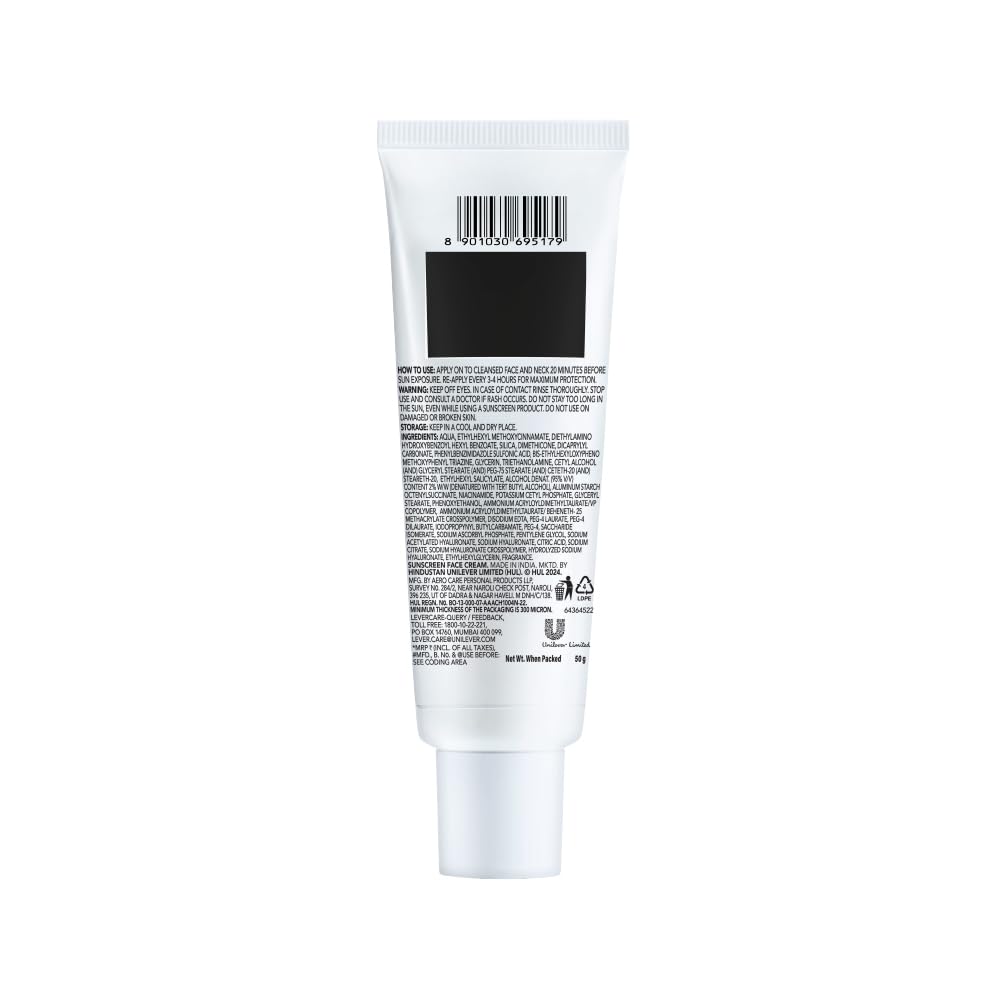 White tube with black text on a white background