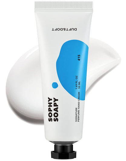 Duft & Doft Sophy Soapy Perfume Hand Cream (50g) - Rose & Musk Fragrance, Hypoallergenic Non-Greasy, 100H Long-Lasting Scent, for Sensitive Skin
