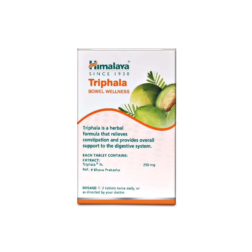 Himalaya Triphala bowel wellness supplement packaging on a white background