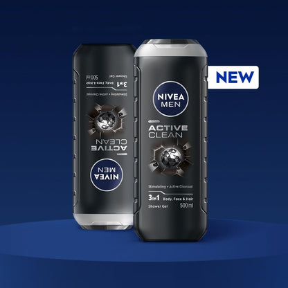 NIVEA MEN Active Clean Shower Gel,500 ml (Pack of 1)