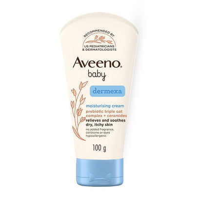 Aveeno Baby Dermexa Moisturising Cream 100G With Triple Oat Complex And Ceramides To Soothe And Relieve Dry, Itchy, Sensitive Skin|Us Pediatrician Recommended|No Added Fragrance, Cortisone Or Dyes