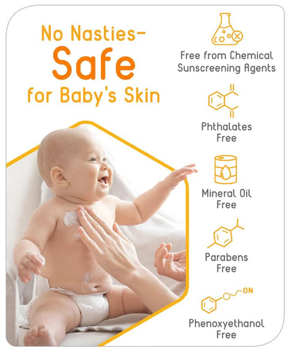 Babyhug Advanced Mineral Based Sunscreen SPF 30+ PA+++ 100 g | Broad Spectrum Protection, No White Cast