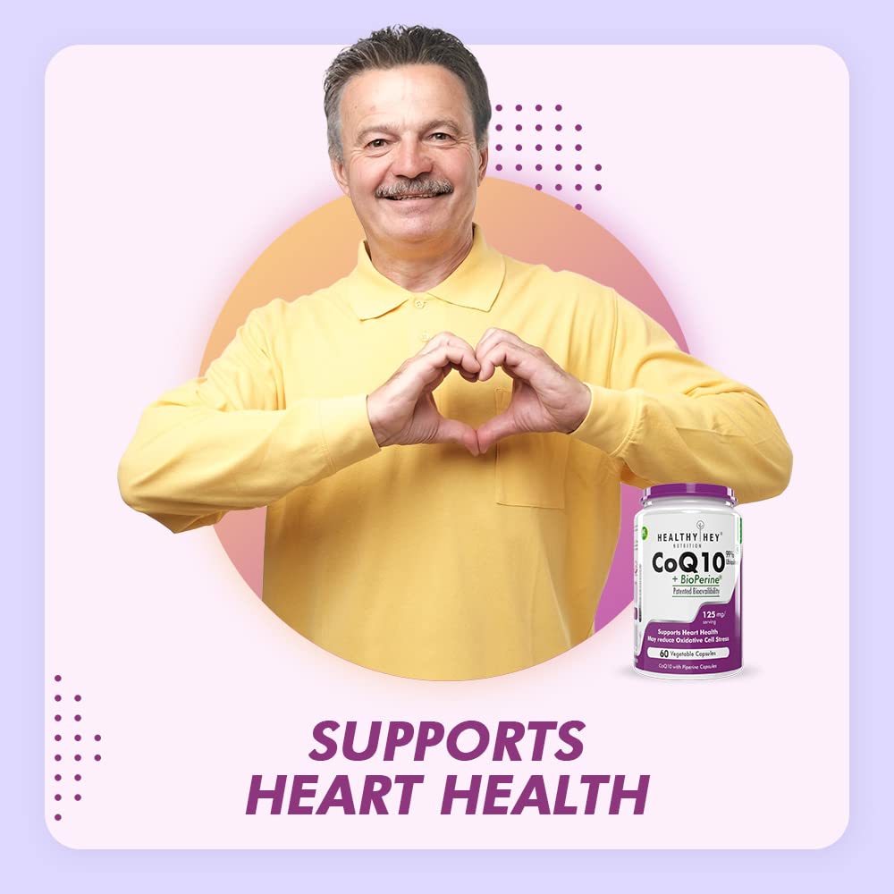Zephivo HealthyHey Nutrition High Absorption CoQ10 with BioPerine-125mg -Pack of 60 Capsules
