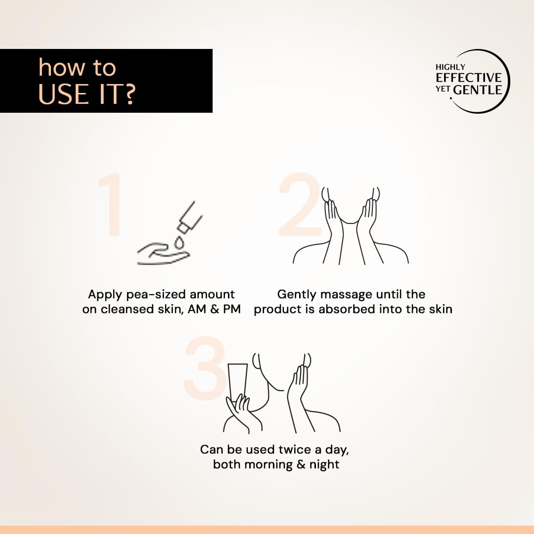 Instructions on how to use a skincare product with step-by-step illustrations and text.