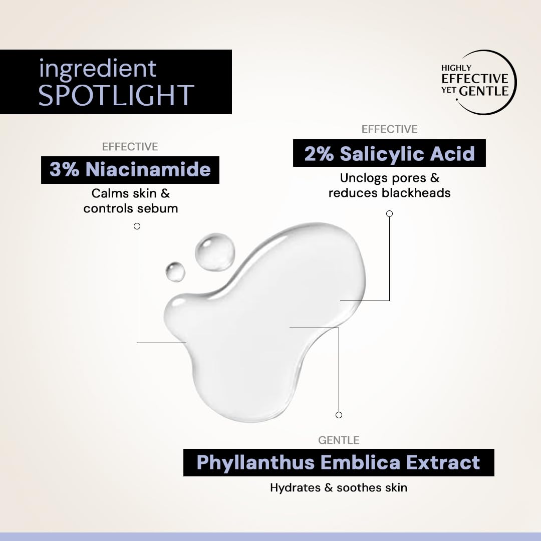 Deconstruct Pore Control Face Serum |2% Salicylic Acid 3% Niacinamide Serum For Acne, Acne Marks, Open Pores & Blackheads | Controls Oil | Beginner Friendly | 30ml