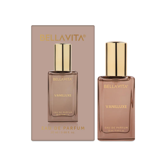 BELLAVITA Vanilluxe | Long Lasting | 20ml | Perfume for Man |Unisex Perfume | Cedarwood, Jasmine | Musky, Floral, Vanilla Premium Fragrance
