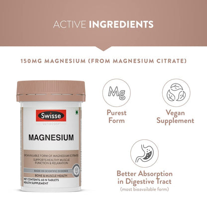 Zephivo Swisse Magnesium For Muscle Recovery, Sound Sleep & Stress Relief - Australia's No. 1 Magnesium Supplement, Manufactured In Australia - Supports Relaxing, Calming & Muscle Regenerative Sleep - 60 Tablets (1 Tablet Per Serving)