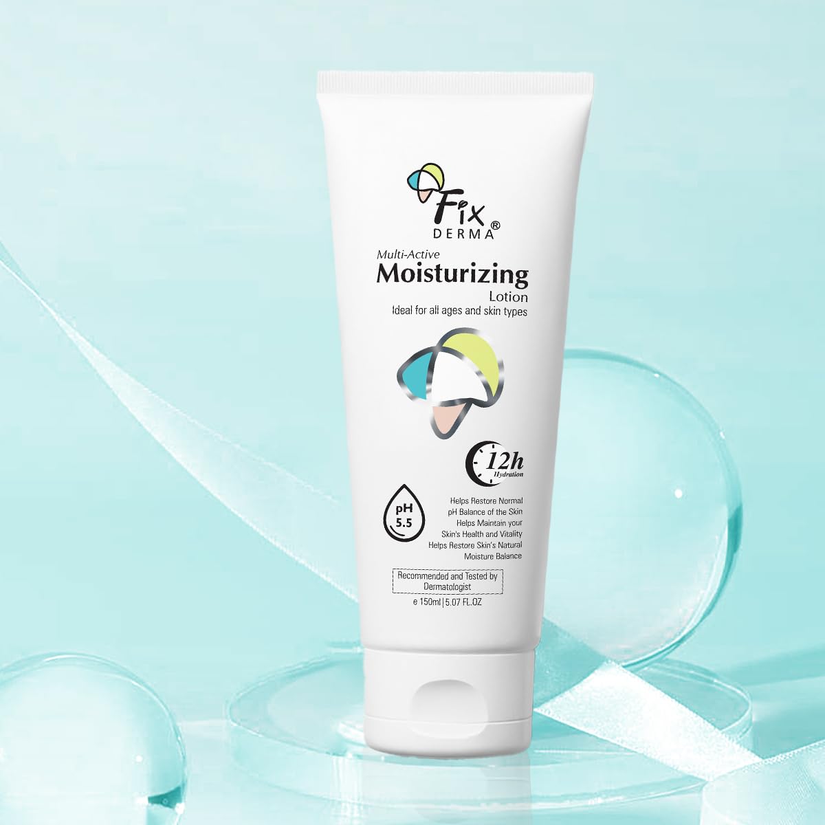 Fixderma Moisturizing lotion, Daily Moisturizer for Dry skin, Body & face moisturizer, Provides Hydration & calmness, Non-Comedogenic & Non-Greasy - 150ml