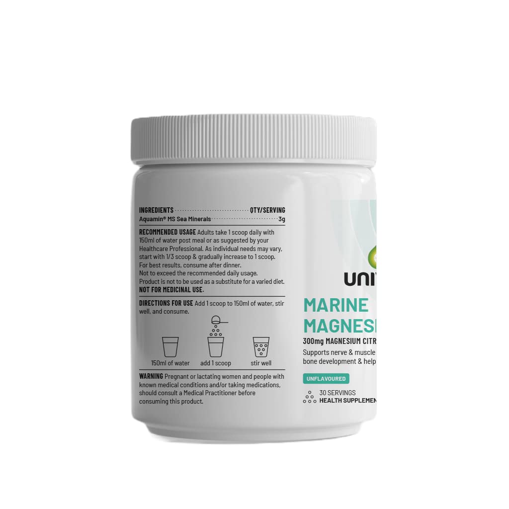 Zephivo Unived Marine Magnesium, Paste Aquamin Magnesium Citrate 300Mg From Sea Water, Nerve Function, Muscle Health, Sleep And Recovery Support, 30 Servings
