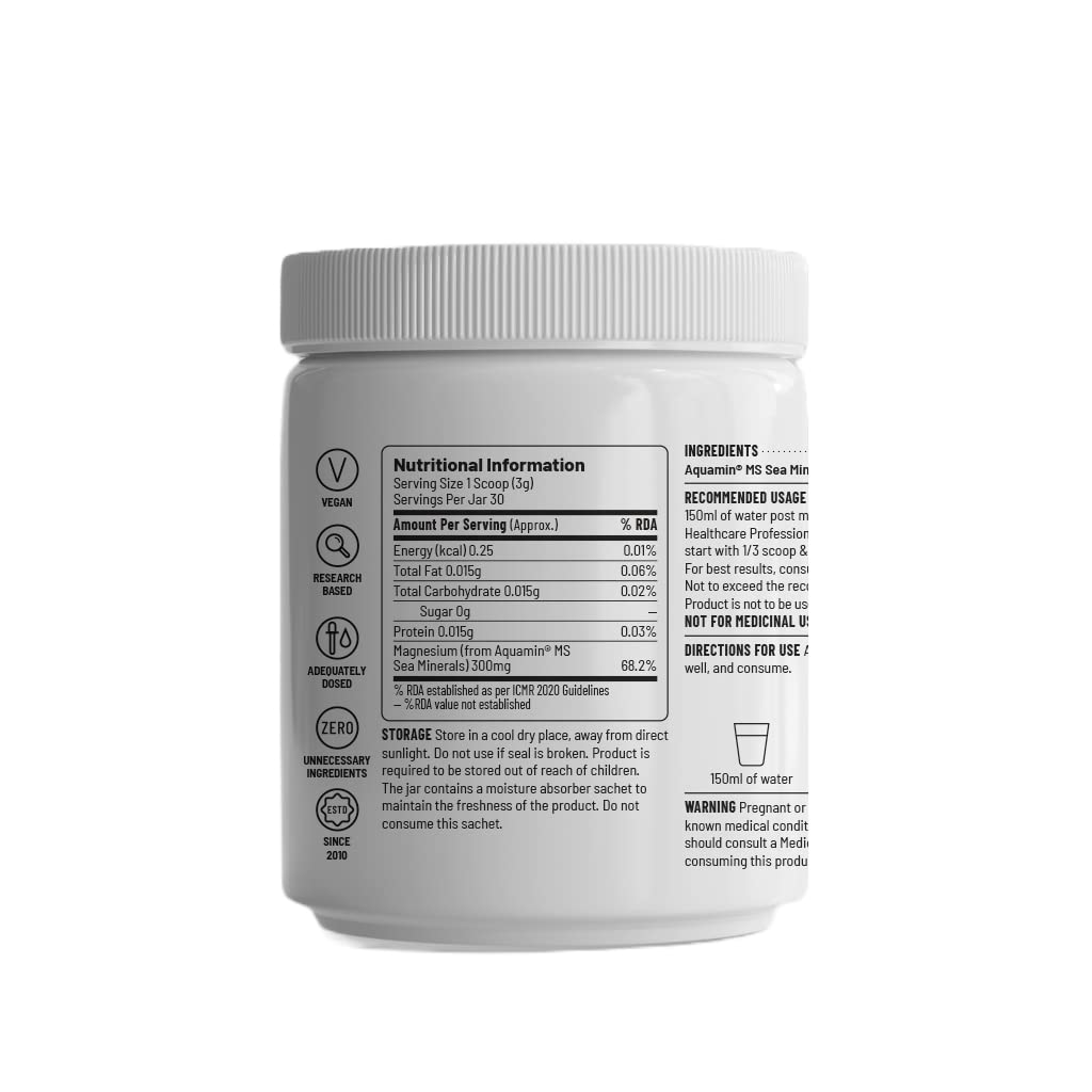 Zephivo Unived Marine Magnesium, Paste Aquamin Magnesium Citrate 300Mg From Sea Water, Nerve Function, Muscle Health, Sleep And Recovery Support, 30 Servings
