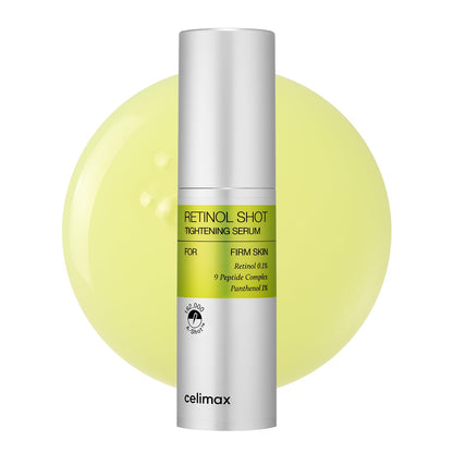 Celimax The Vita-A Retinol Shot Tightening Korean Face Serum - 30ml | 0.1% Retinol + 9 Peptides + 1% Panthenol + Niacinamide | Pore Minimizing, Wrinkles & Fine Lines | Firmer Skin, Anti-Aging, Skin Smoothing K-Beauty