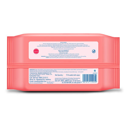 Johnson's Baby Skincare Wipes with Lid, (72 Wet Wipes), White, Large