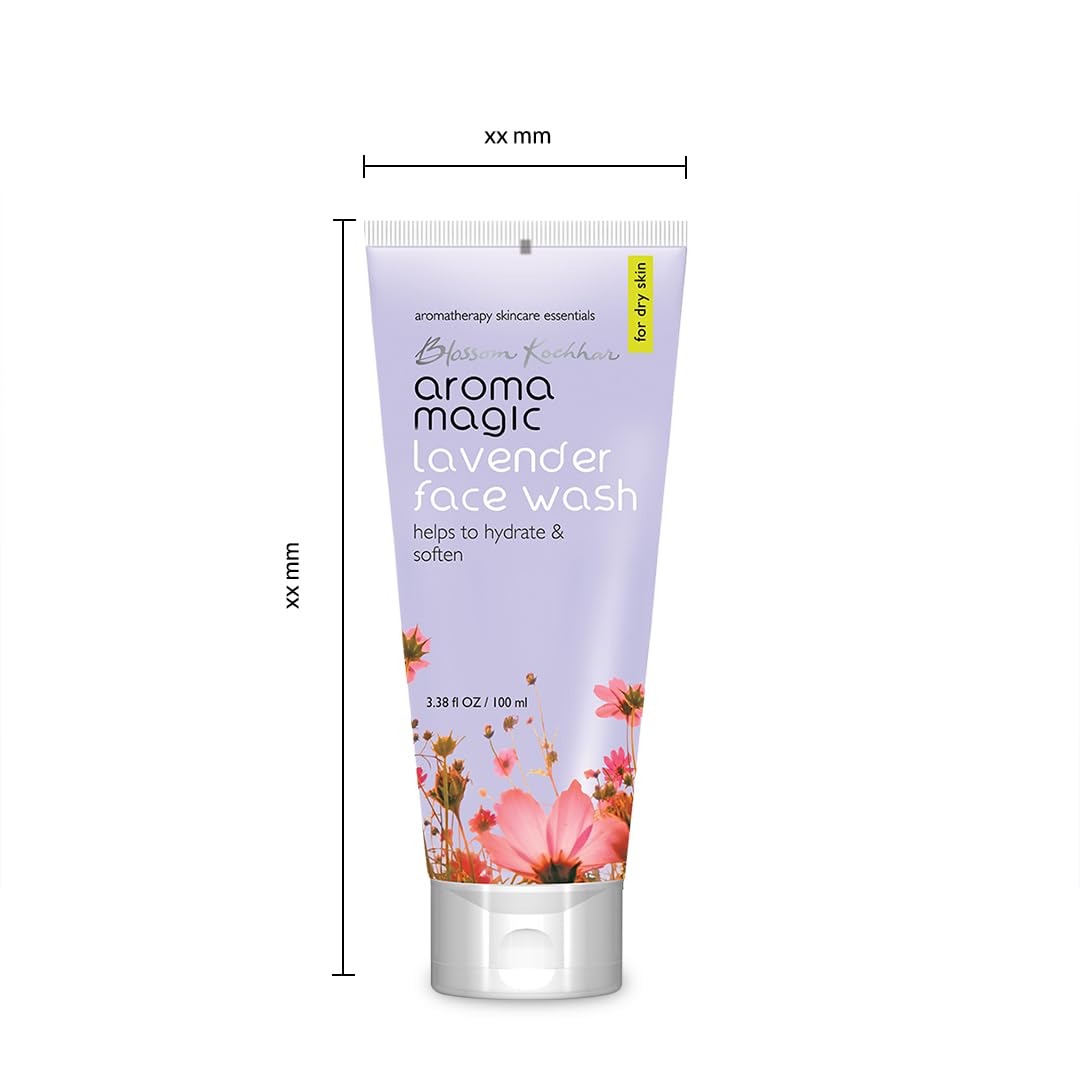 Aroma Magic Lavender Face Wash – Hydrating & Nourishing Cleanser with Rose Oil & Orange Extract for Dry & Sensitive Skin – 100ml
