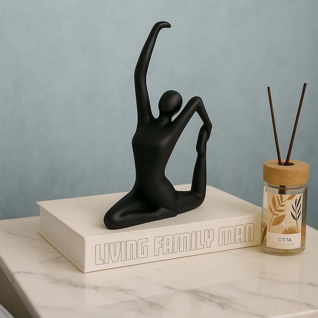 Ceramic Black Lady Statue for Home Decor - Aesthetic Showpiece - Decorative Sculpture for Home Decor & Office Decor - 17x4x20 CM