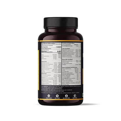 Boldfit Best Multivitamin Tablet For Men, Multi vitamin Tablet For Men with Probiotics, Vitamin C, E, B12, B6, Zinc & Grape Extract For Immunity & Energy Multivitamin Supplement- 120 Veg Tablets