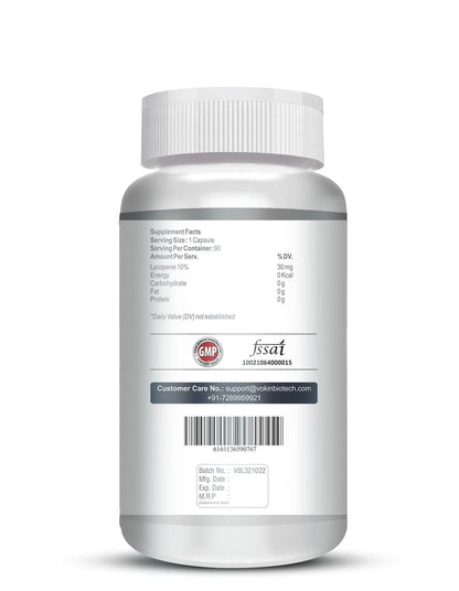 White supplement bottle with label on a white background