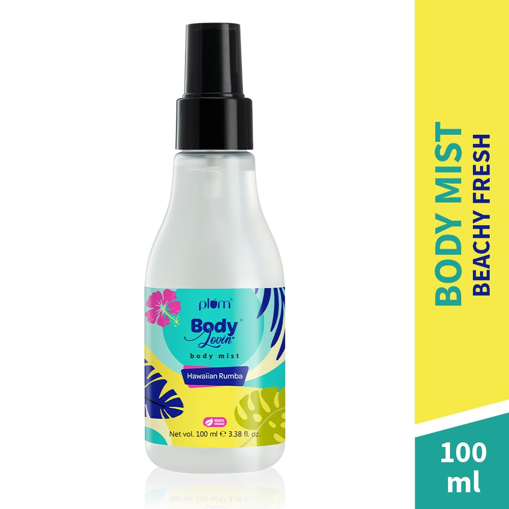 Plum BodyLovin Hawaiian Rumba Body Mist for Women | Refreshing Long Lasting Tropical Fragrance | Perfume Body Spray for Women | Vegan & Paraben Free | Travel Friendly Beachy Fresh Scent | 100ml