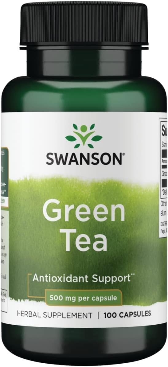 Swanson Green Tea supplement bottle on a white background