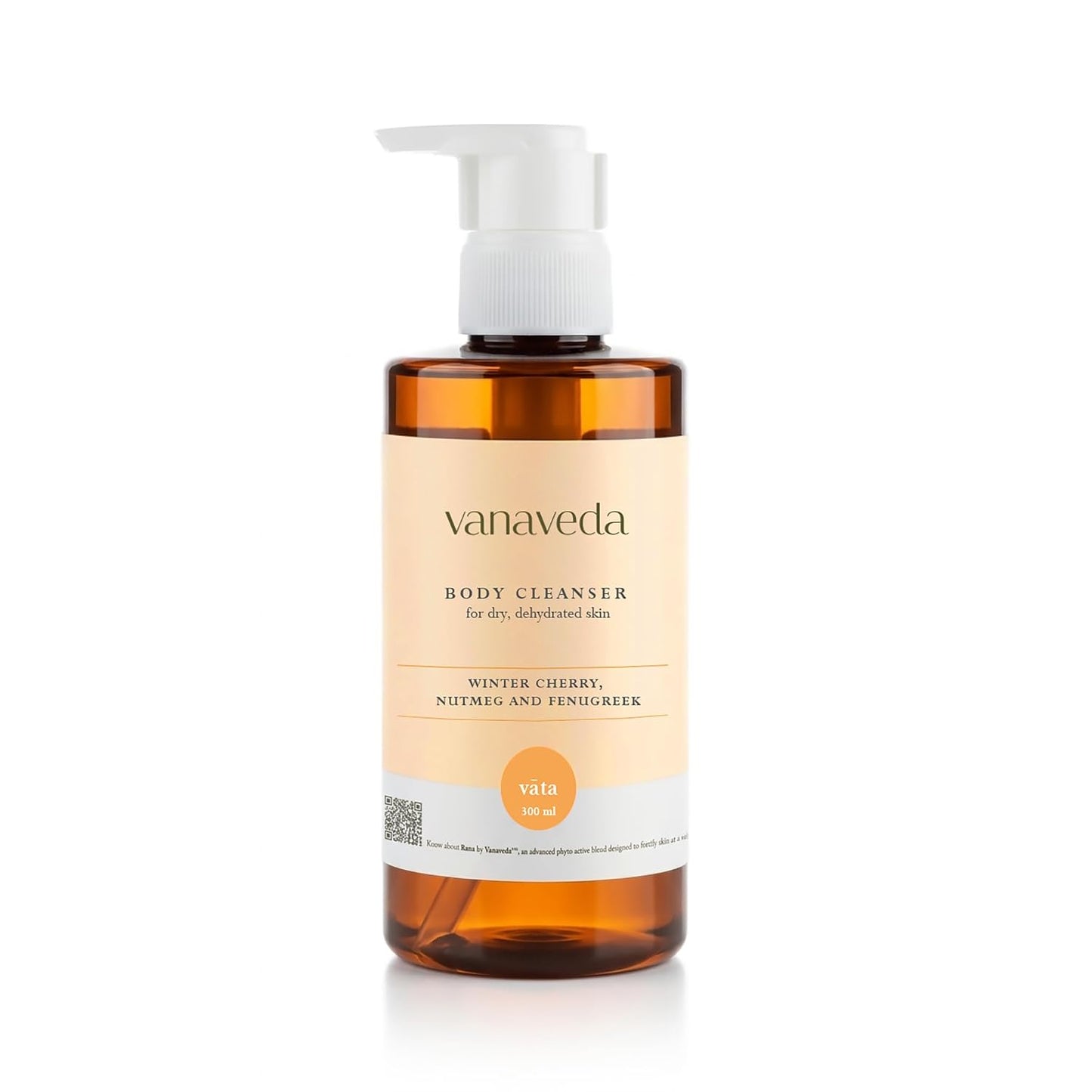 Vanaveda Vata Body Cleanser for Dry Skin | Hydrating Ayurvedic Body Wash with Plant-Based Cleansers | Daily Body Care for Dry & Dehydrated Skin | 300ml