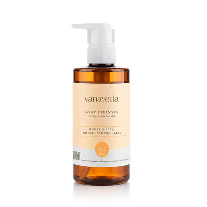 Vanaveda Vata Body Cleanser for Dry Skin | Hydrating Ayurvedic Body Wash with Plant-Based Cleansers | Daily Body Care for Dry & Dehydrated Skin | 300ml