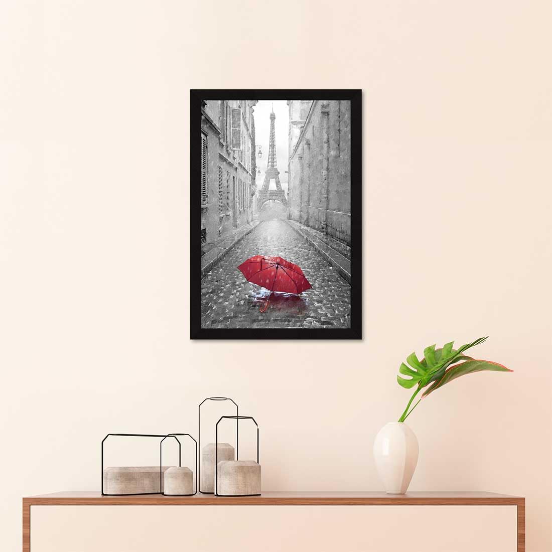 Eiffel Tower Tower Wall Decor Paintings with Frame for Home Decoration - Painting for Living Room - Framed Painting for Wall Decoration, 12.0 X 18.0 inches, Set Of 1