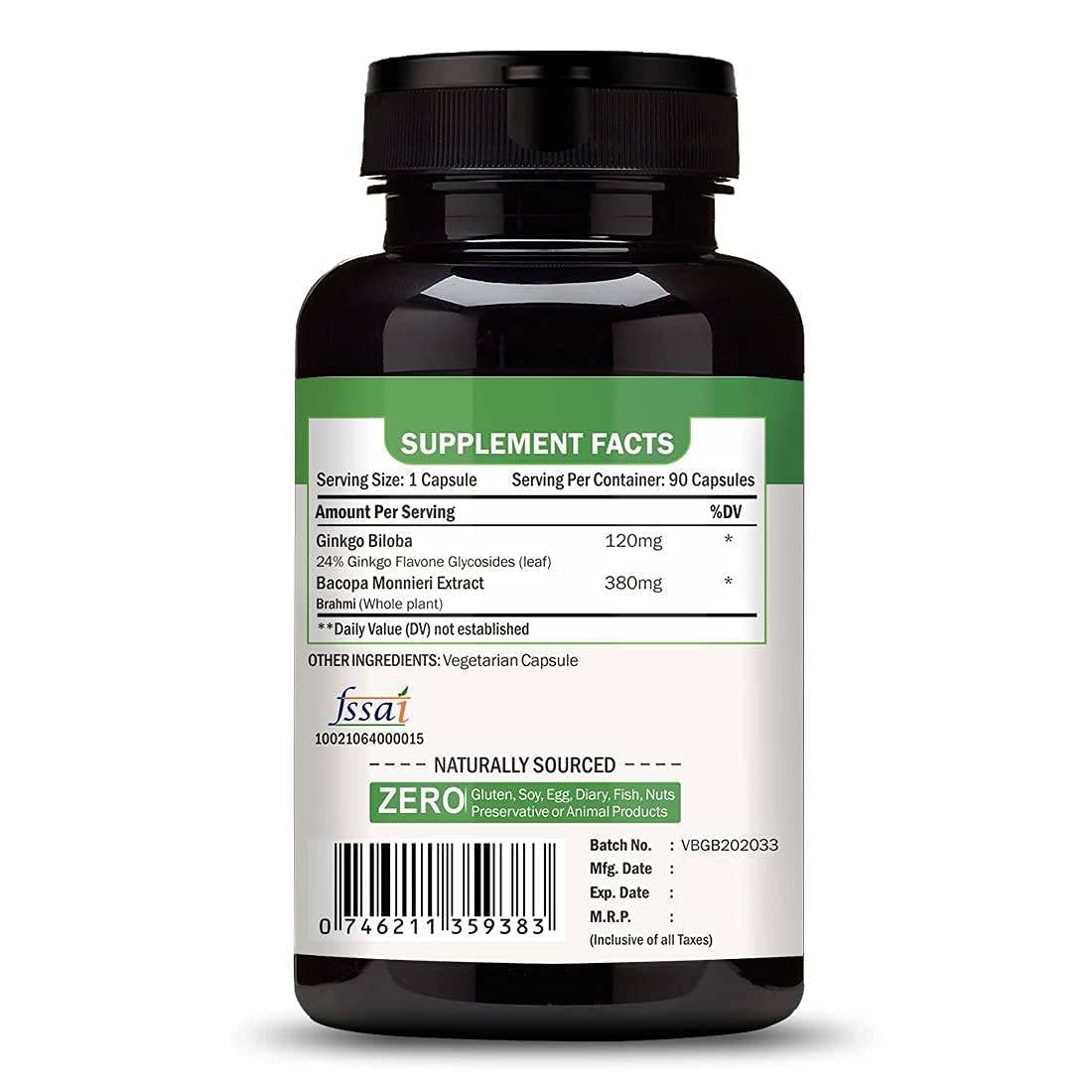 Supplement bottle with label on a white background