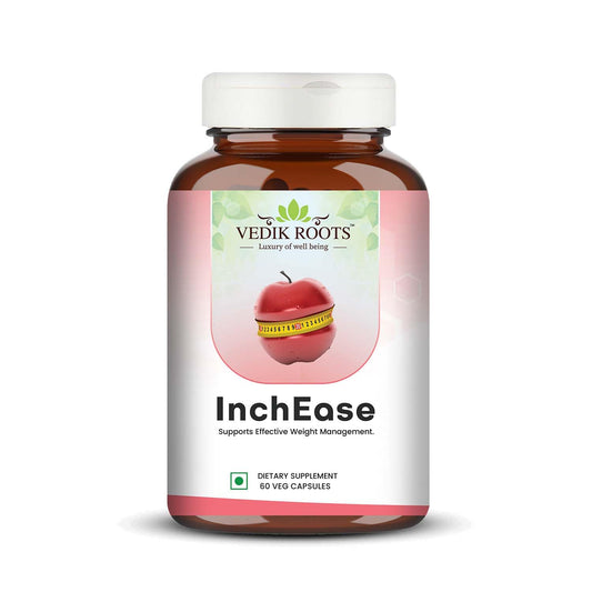 InchEase | Ayurvedic Supplement for Healthy Weight Loss Management |Fat Burners|Weight Management for Women & Men 60 Veg Capsules (Pack of 1)