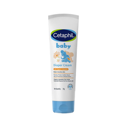 Cetaphil Baby Diaper Rash Cream with Organic Calendula 70 g | Soothes, Repairs & Protects from First Use | Zinc Oxide Barrier, Chamomile & Shea Butter | For Sensitive Baby Skin